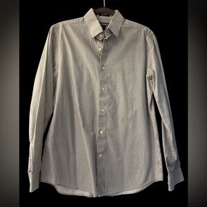 Express Men's Black and White Checkered Dress Shirt